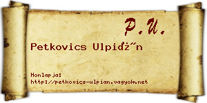 Petkovics Ulpián névjegykártya